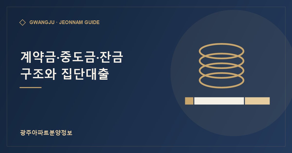 계약금·중도금·잔금 구조와 집단대출